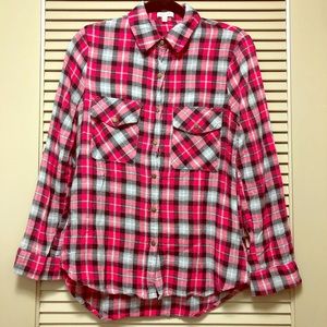 Red gray black plaid flannel 🍁